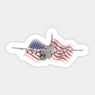 Air Force AC130 Gunship with American Flag Sticker